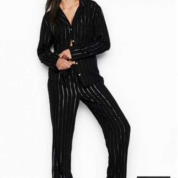 Victoria's Secret Black and Silver PJs - Picture 1 of 6